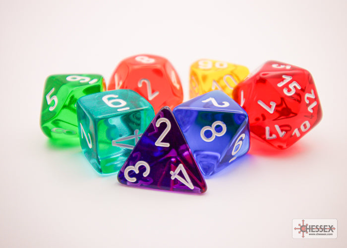 Chessex Translucent Polyhedral 7-Die Set (Diverse Kleuren)