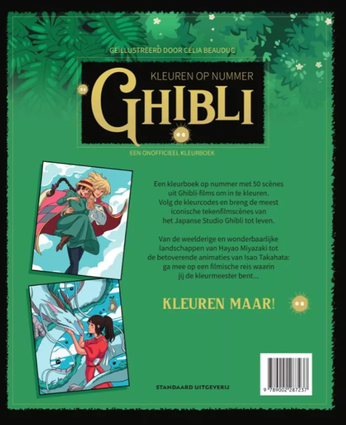 Kleuren op nummer – Ghibli - Kleurboek