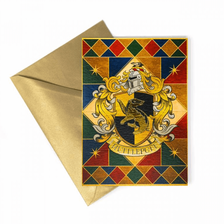 Hufflepuff Crest Foiled Notecard