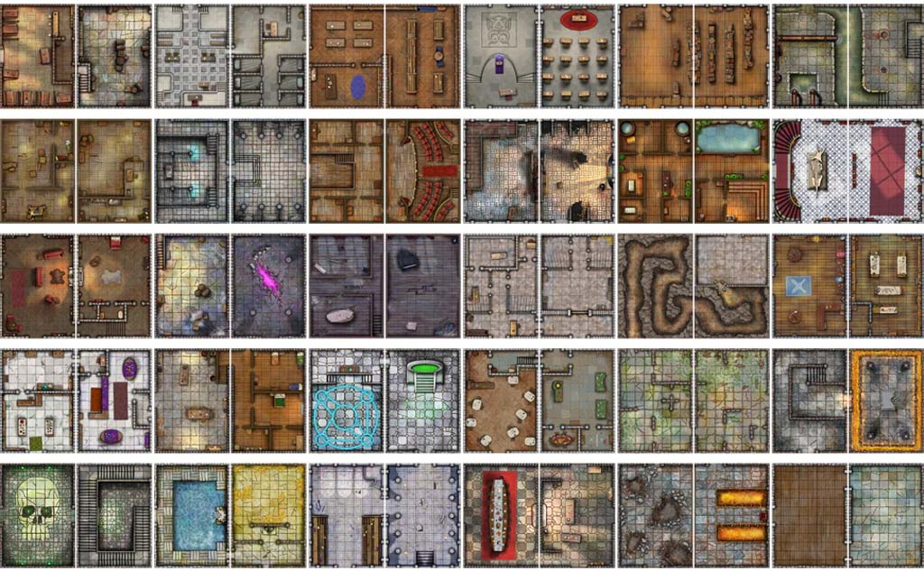Loke BattleMats - The Big Book of Battle Mats: Rooms, Vaults & Chambers