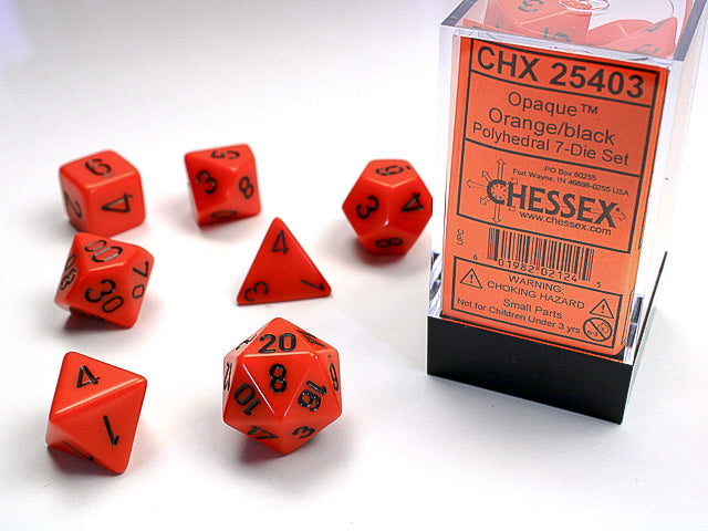 Chessex Opaque Polyhedral 7-Die Set (Diverse Kleuren)