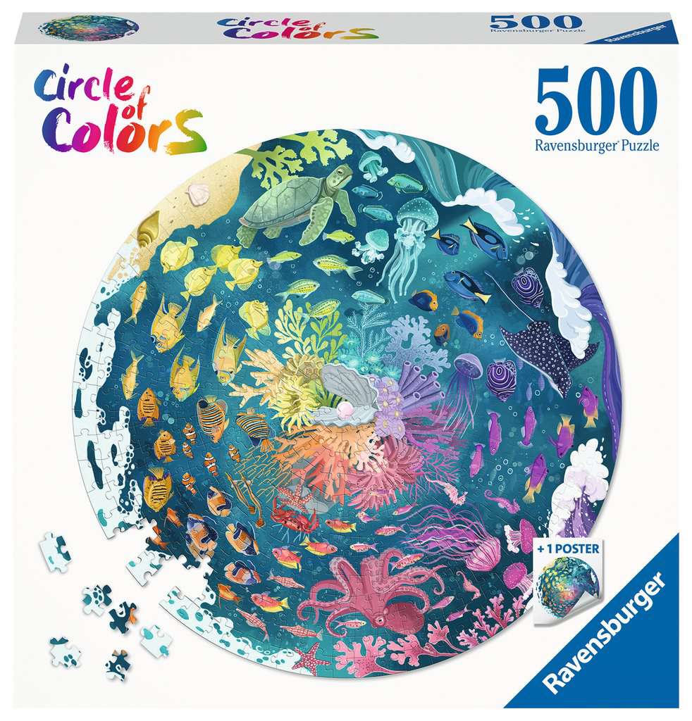 Round puzzle Circle of colors Ocean and Submarine, 500 stukjes - Puzzel