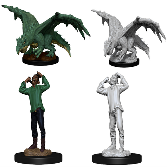 Dungeons and Dragons: Nolzur's Marvelous Miniatures - Green Dragon Wyrmling & Afflicted Elf