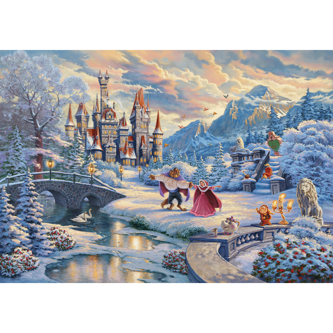 Disney Belle en het Beest in de sneeuw, 1000 stukjes - Puzzel