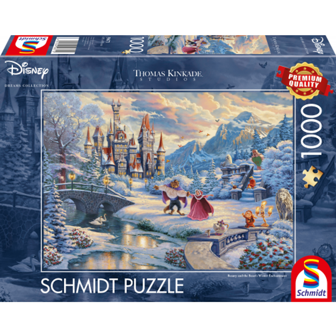 Disney Belle en het Beest in de sneeuw, 1000 stukjes - Puzzel