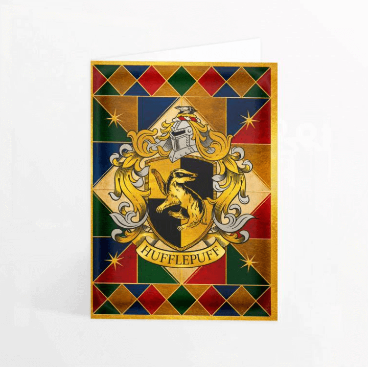 Hufflepuff Crest Foiled Notecard