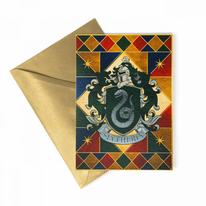 Slytherin Crest Foiled Notecard