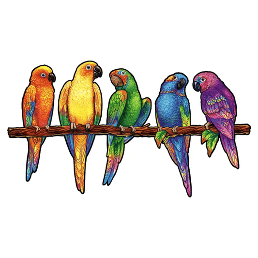 Unidragon Wooden Puzzle Playful Parrots